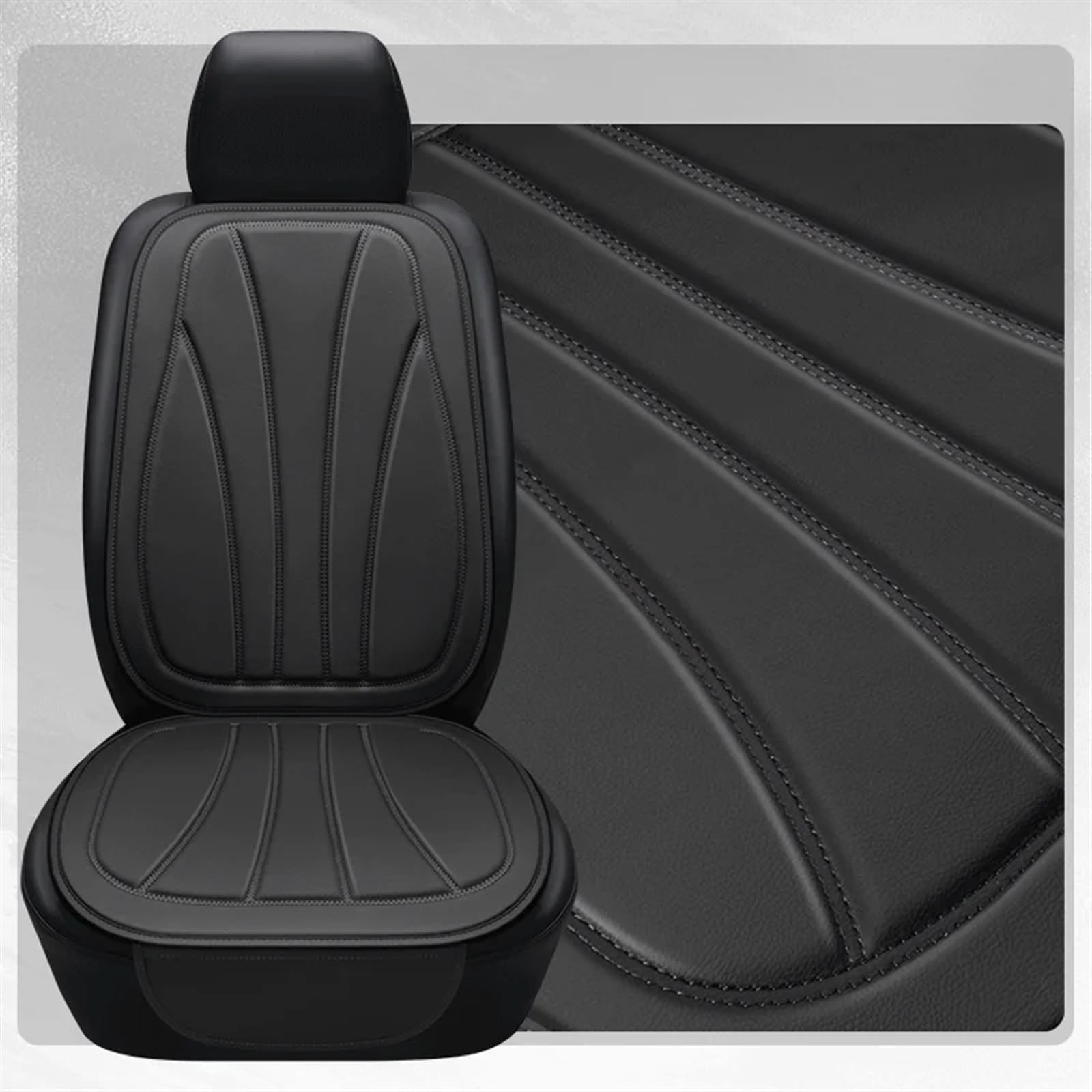 NNBINK Einzelne Vordere Autositzbezüge, Wasserfester Sitzschutz, Universeller Rutschfester Sitzbezug, Geteiltes Vordersitzkissen, Autozubehör Autositz Sitzauflagen(Black) von NNBINK