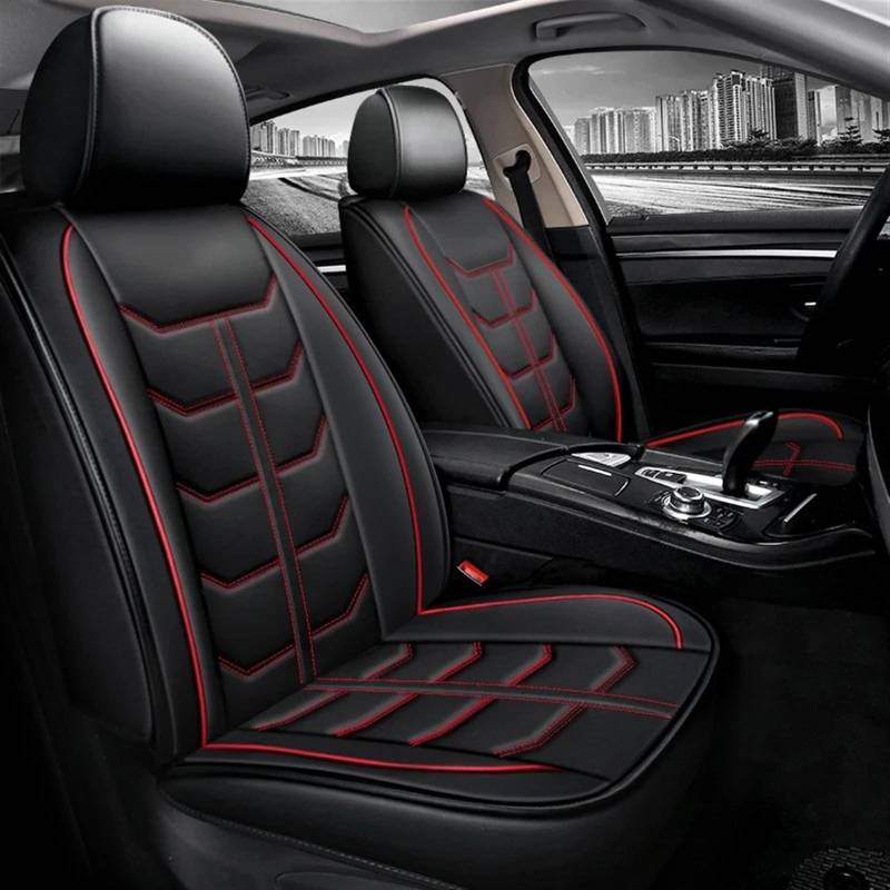 NNBINK Kompatibel Mit Benz Car Komplettset Sitzschutz Kissenpolster Autositz Four Seasons Universal Autositz Autositzkissen Sitzbezug Autositz Sitzauflagen(Black red) von NNBINK