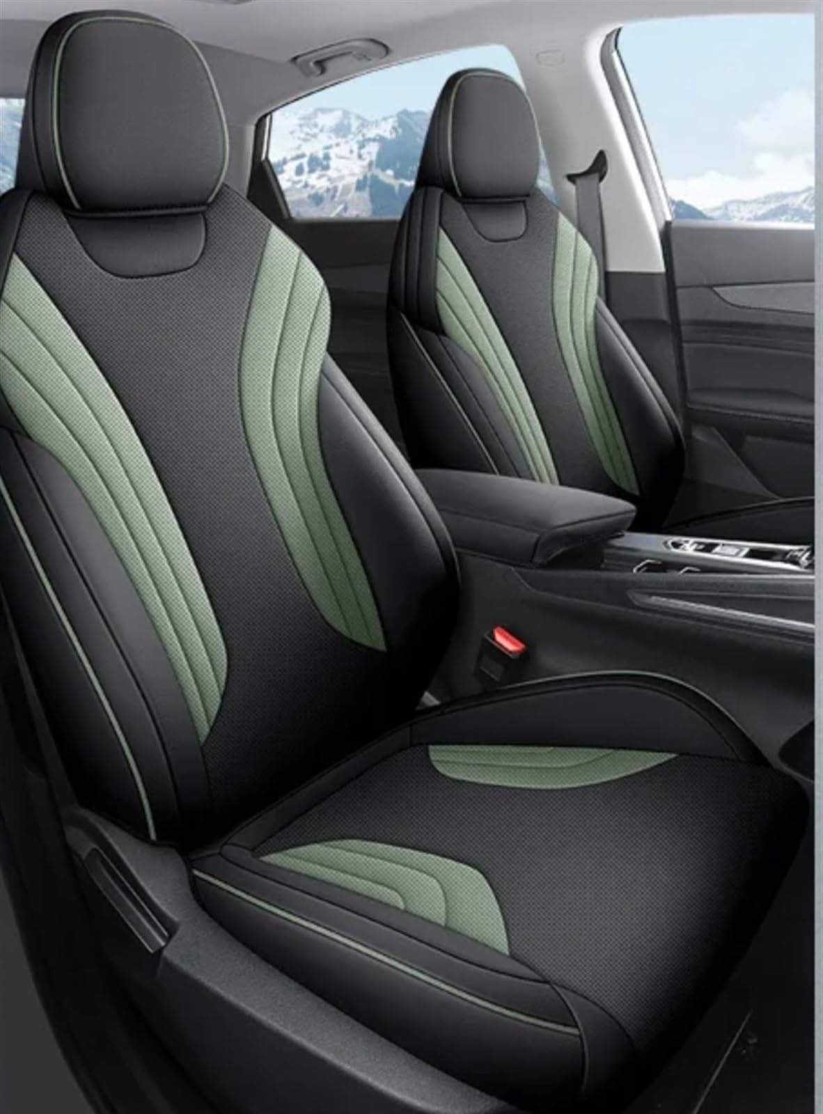 NNBINK Kompatibel Mit Geely Für Coolray 2023 2024 Autositzbezug, Ganzjahres-Kissen, Sitzbezug, Zubehör, Auto-Komplettset, Sitzschutz, Kissenpolster Autositz Sitzauflagen(Green) von NNBINK
