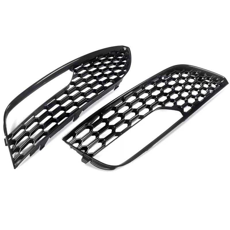 NNBINK Nebelscheinwerfer Grille Kompatibel Mit A3 2012 2013 2014 2015 2016 8V3807681 2 Stück Auto-Frontstoßstange Nebelscheinwerfer Honeycomb Mesh Surround Grille Cover Glänzend Schwarz von NNBINK
