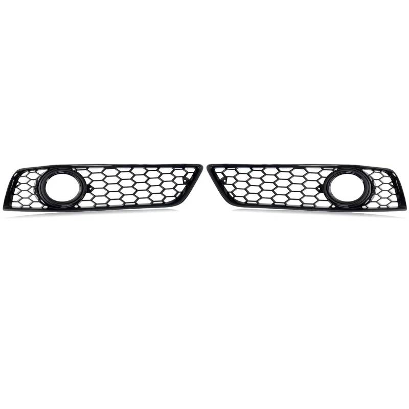 NNBINK Nebelscheinwerfer Grille Kompatibel Mit A3 8P 2009 2010 2011 2012 8P0807682D Mit Dem Nebelscheinwerferloch Auto-Frontstoßstange Nebelscheinwerfer Kühlergrill Wabenstruktur Glänzendes Schwarz von NNBINK
