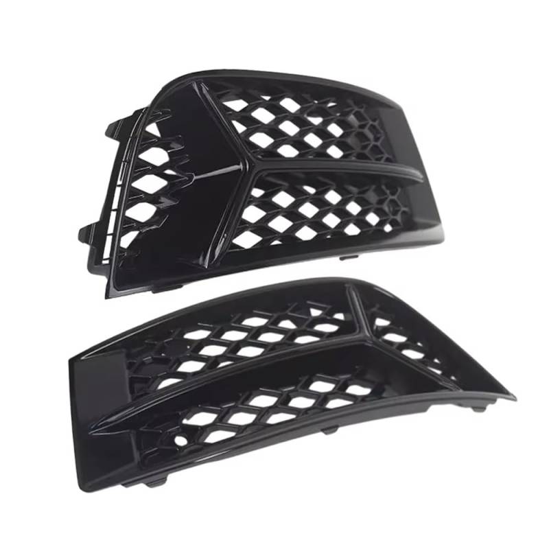 NNBINK Nebelscheinwerfer Grille Kompatibel Mit A3 Limousine 2017 2018 2019 2020 8V5807681AA Frontstoßstange Links Und Rechts Nebelscheinwerfer-Abdeckung Verkleidung Glänzend Schwarz Autozubehör von NNBINK