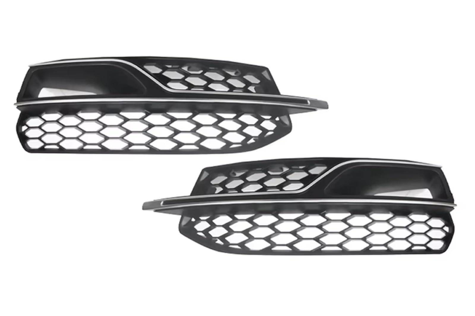 NNBINK Nebelscheinwerfer Grille Kompatibel Mit A3 S3 2014-2017, Autozubehör, Wabengitter, Frontstoßstange, Nebelscheinwerfer, Kühlergrillabdeckung Mit Chromverkleidung(2PCS Left and Right) von NNBINK