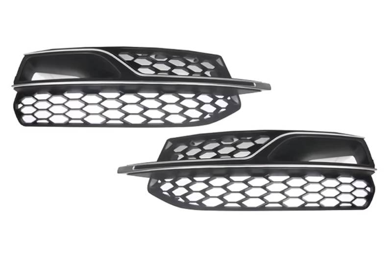 NNBINK Nebelscheinwerfer Grille Kompatibel Mit A3 S3 2014-2017, Autozubehör, Wabengitter, Frontstoßstange, Nebelscheinwerfer, Kühlergrillabdeckung Mit Chromverkleidung(2PCS Left and Right) von NNBINK