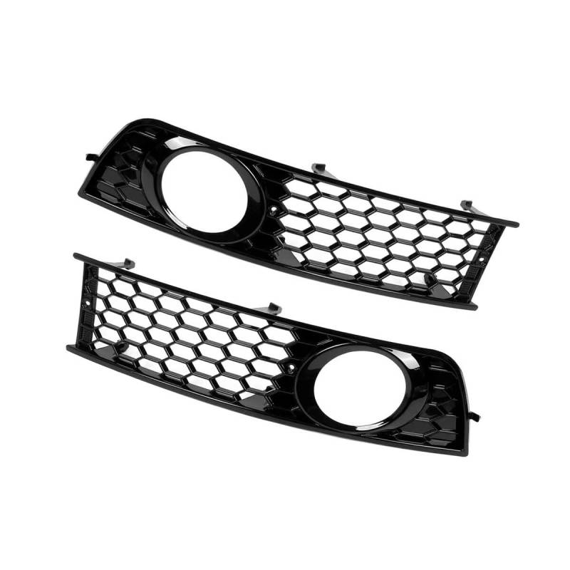 NNBINK Nebelscheinwerfer Grille Kompatibel Mit A4 B6 2001 2002 2003 2004 2005 8E0807681 Auto-Frontstoßstange Nebelscheinwerfer Wabengitter-Gitterabdeckung Schwarz Autozubehör von NNBINK