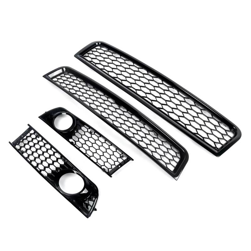 NNBINK Nebelscheinwerfer Grille Kompatibel Mit A4 B6 2002–2005, Vorderer Oberer Unterer Kühlergrill, Nebelscheinwerfergrill, 4 Stück von NNBINK