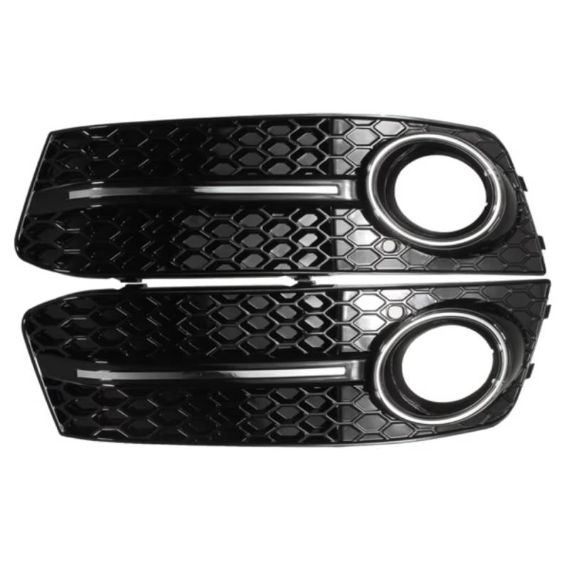 NNBINK Nebelscheinwerfer Grille Kompatibel Mit A4 B8 2009 2010 2011 8KD807682 Auto-Frontstoßstange Nebelscheinwerfer Wabengitter-Kühlergrill-Abdeckung Glänzendes Schwarz Autozubehör von NNBINK