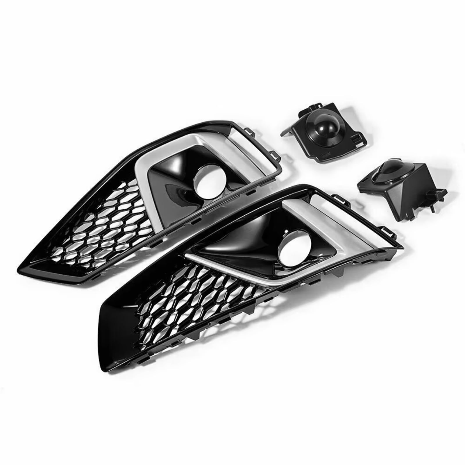 NNBINK Nebelscheinwerfer Grille Kompatibel Mit A4 B9 S4 2019–2020, Frontstoßstangengrill, Nebelscheinwerfer-Lampenabdeckung, Schwarz 8WD807681J 8WD807682J NNBINK Nebelscheinwerfer Grille Kompatibel Mit A4 B9 S4 2019–2020, Frontstoßstangengrill, Nebelscheinwerfer-Lampenabdeckung, Schwarz 8WD807681J 8WD807682J von NNBINK