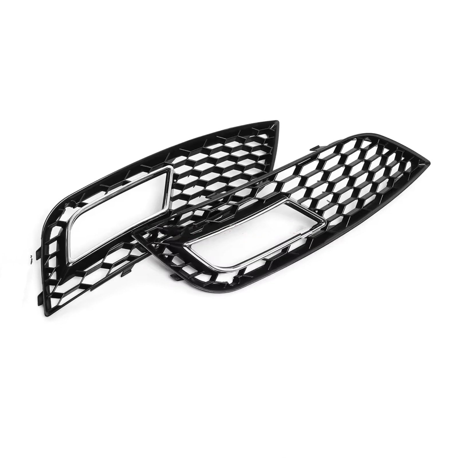 NNBINK Nebelscheinwerfer Grille Kompatibel Mit A4 Für B8.5 2013–2016 Für RS4 Frontstoßstange Nebelscheinwerfergitter Honeycomb Mesh Nebelscheinwerfergitter 1 Paar Grillabdeckung(Chrome Silver) von NNBINK