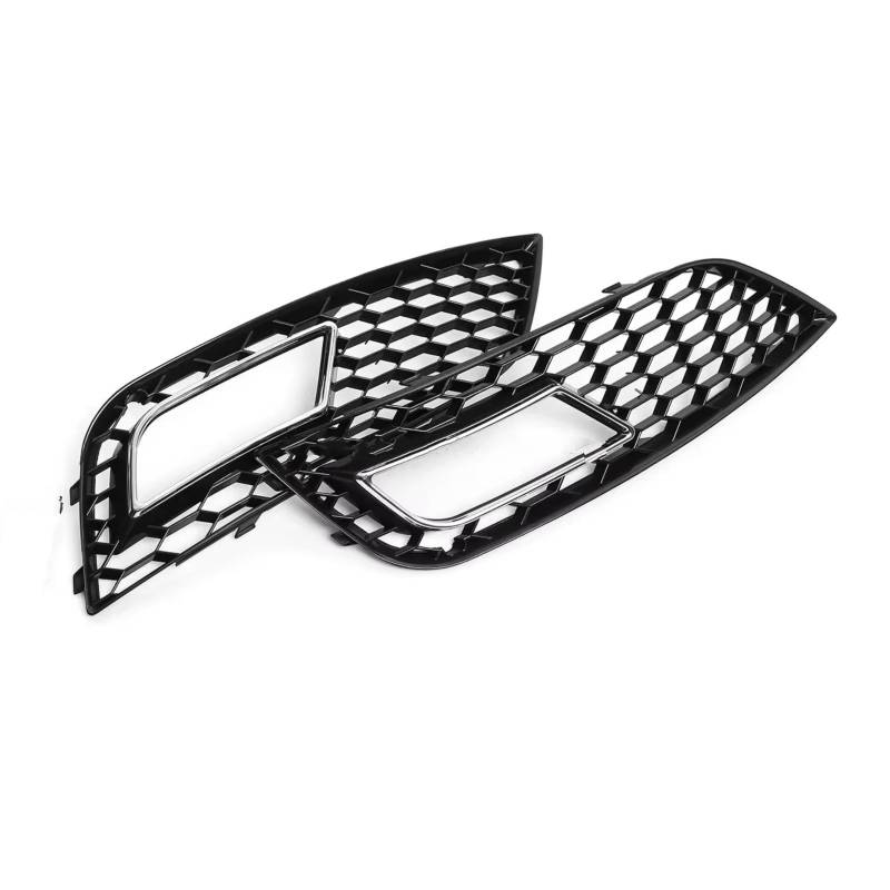 NNBINK Nebelscheinwerfer Grille Kompatibel Mit A4 Für B8.5 2013–2016 Für RS4 Frontstoßstange Nebelscheinwerfergitter Honeycomb Mesh Nebelscheinwerfergitter 1 Paar Grillabdeckung(Chrome Silver) von NNBINK
