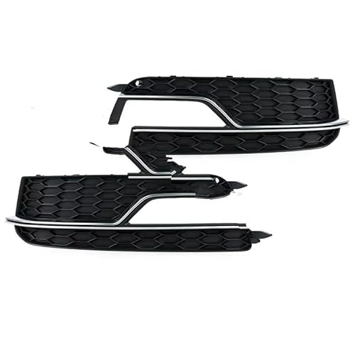NNBINK Nebelscheinwerfer Grille Kompatibel Mit A5 S5 2013-2016 Auto Frontstoßstangengrill Nebelscheinwerfergitter Abdeckung Rahmen Zierdeckel Blende 8T0807681K(Silver Plating-1Pair) von NNBINK