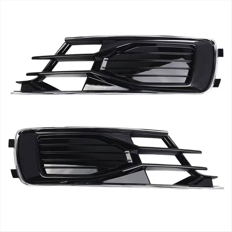 NNBINK Nebelscheinwerfer Grille Kompatibel Mit A6 C7 2014 2015 2016 2017 2018 4G0807647T Auto-Frontstoßstange Links Und Rechts Nebelscheinwerfergitter Mit Plattiertem Streifen Automontage von NNBINK