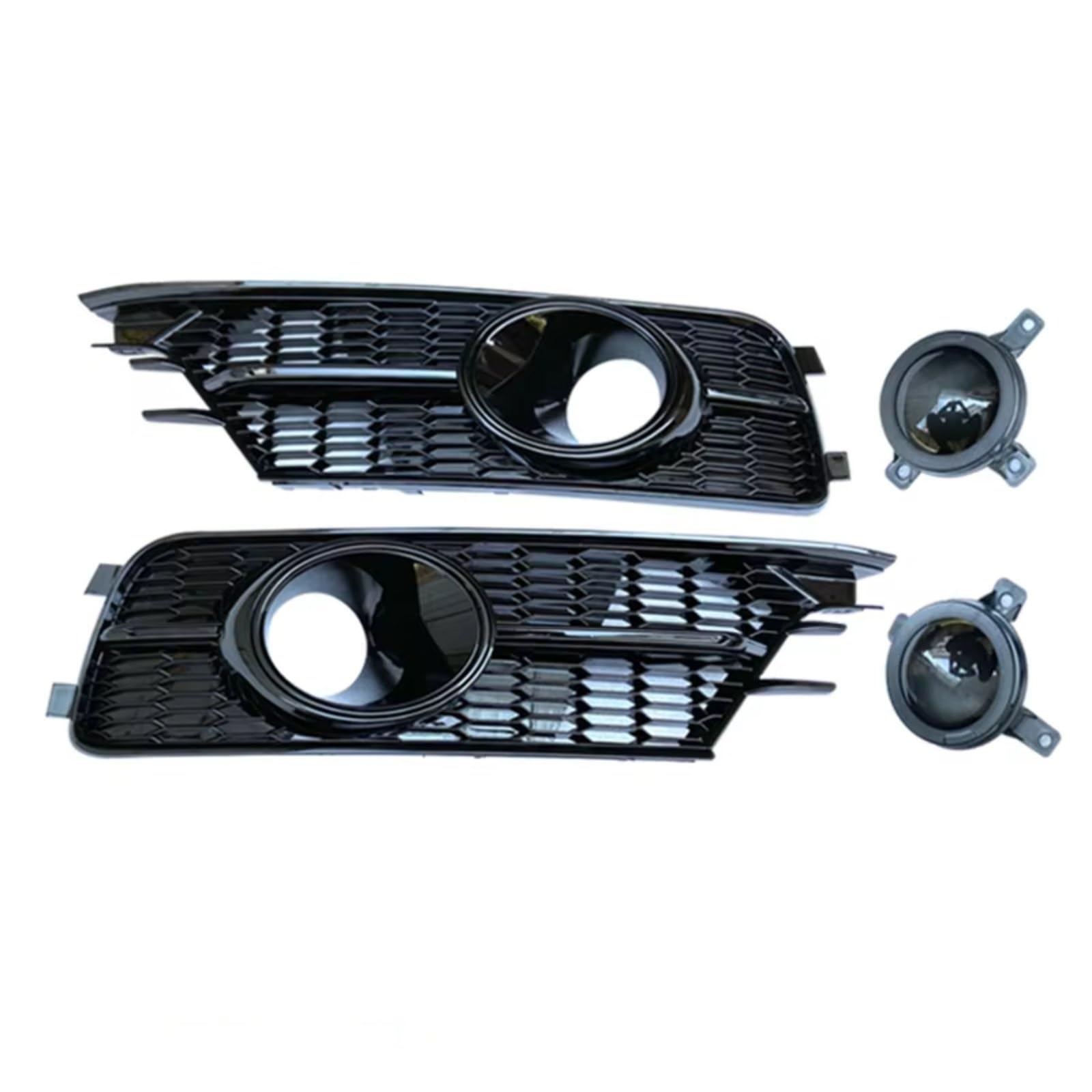 NNBINK Nebelscheinwerfer Grille Kompatibel Mit A6 C7 2016-2018, 2-teiliger Nebelscheinwerfergrill, Wabengitter, Frontstoßstange, Nebelscheinwerfer-Grillabdeckung(Dark Grey) von NNBINK