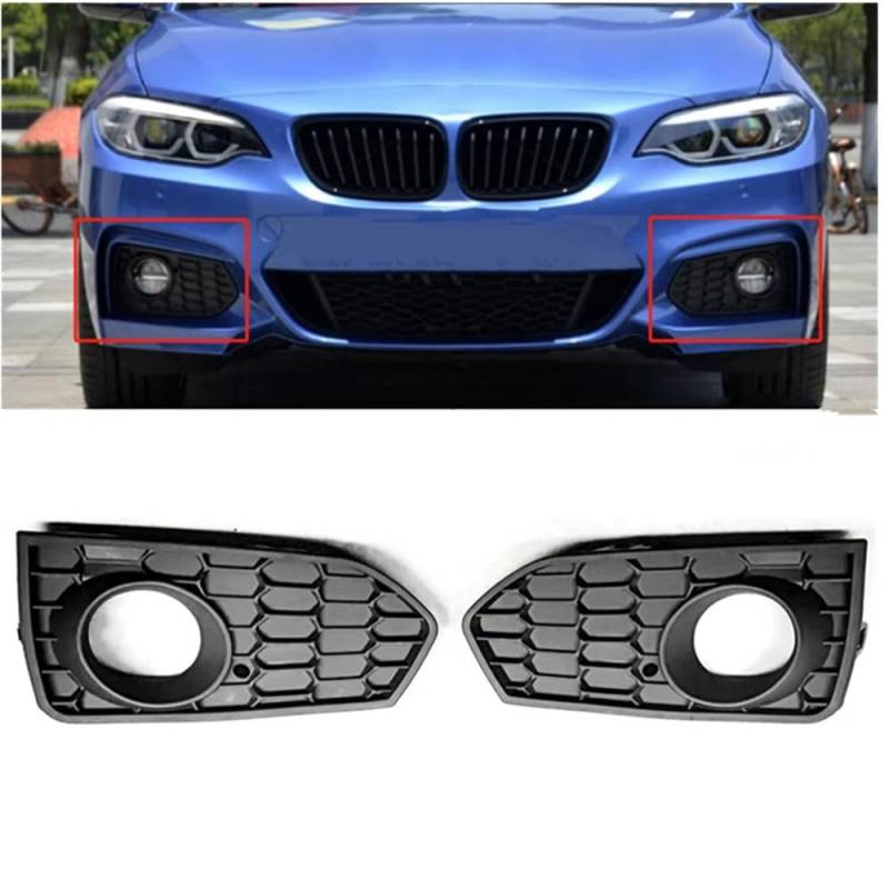 NNBINK Nebelscheinwerfer Grille Kompatibel Mit Für 218D 218I 220D M F22 F23 51118071245 Links Und Rechts Auto-Frontstoßstange Nebelscheinwerfer-Schutzabdeckung Ersatzteile von NNBINK