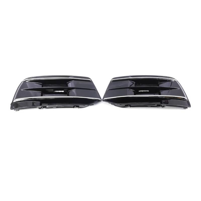 NNBINK Nebelscheinwerfer Grille Kompatibel Mit Q5 2018 2019 2020 80A807679D 1 Paar Auto-Frontstoßstange Links Und Rechts Nebelscheinwerfer-Grill-Lünetteneinsatz Glänzend Schwarz Automontage von NNBINK