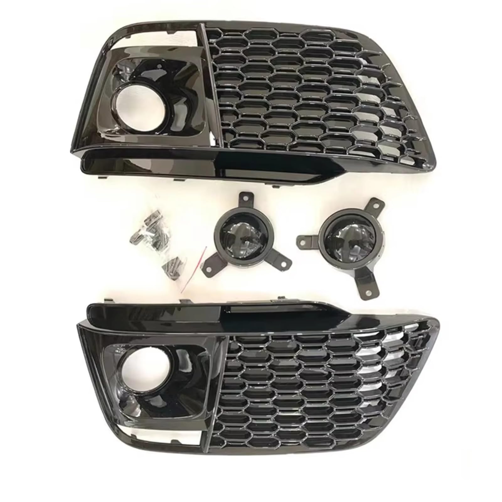 NNBINK Nebelscheinwerfer Grille Kompatibel Mit Q5 Q5L 2018-2020 ABS Ersatz Front Stoßstange Nebel Lampe Lampenschirm Licht Racing Grills Abdeckung(color1) von NNBINK