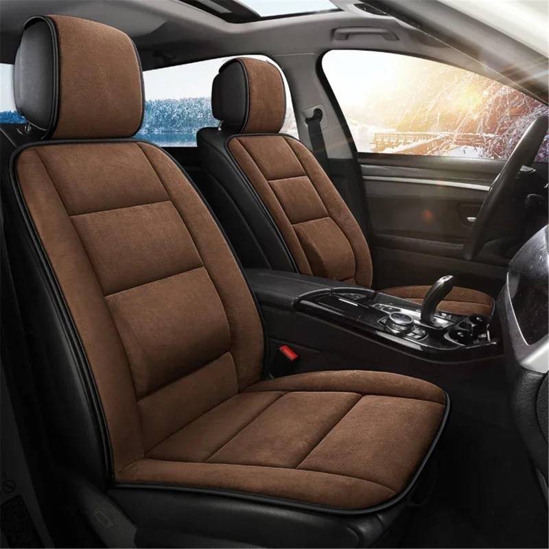 NNBINK Universal Auto Kissen Komfortable Automobil Innen Auto Sitz Schutz Pads Zubehör Auto Kissen Auto Vordersitz Abdeckung Autositz Sitzauflagen(Brown,2pc) von NNBINK