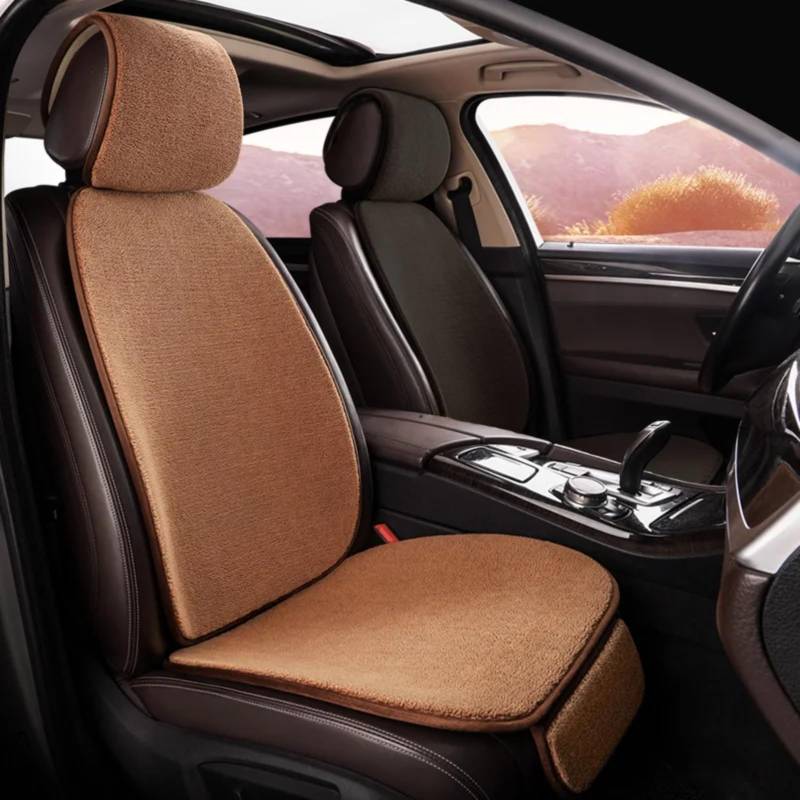 NNBINK Universal Auto Sitz Abdeckung Kissen Bequeme Sitz Abdeckung Vier Saison Pad Auto Zubehör Automobil Innen Auto Sitz Schutz Pads Autositz Sitzauflagen(Brown) von NNBINK