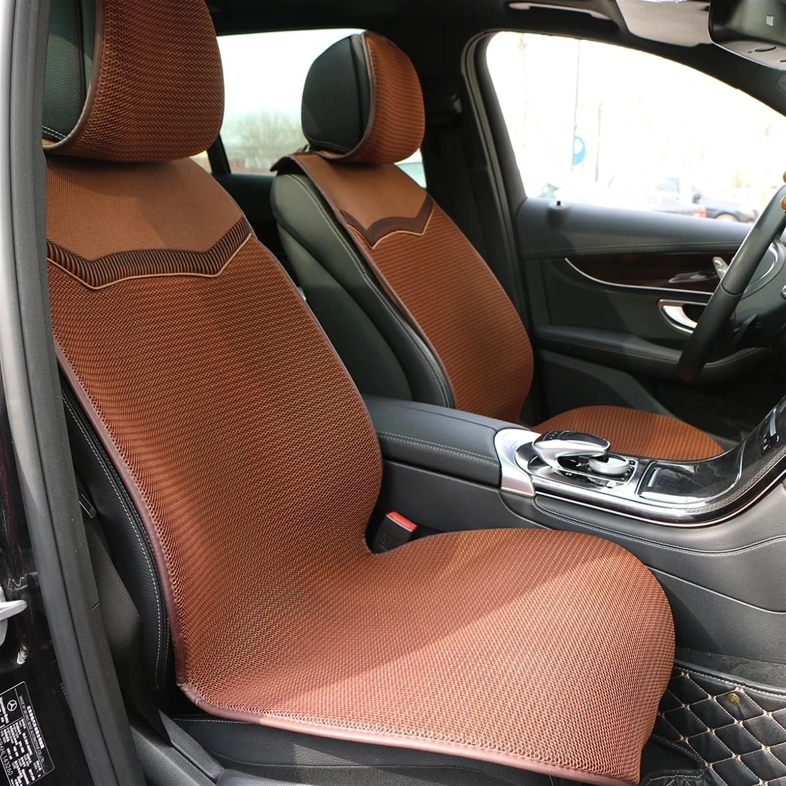 NNBINK Universal Auto Sitz Abdeckung Pad Für Autos Atmungsaktive Auto Vordersitze Kissen Schützen Automobil Innen Auto Sitzbezüge Zubehör Autositz Sitzauflagen(Brown) von NNBINK