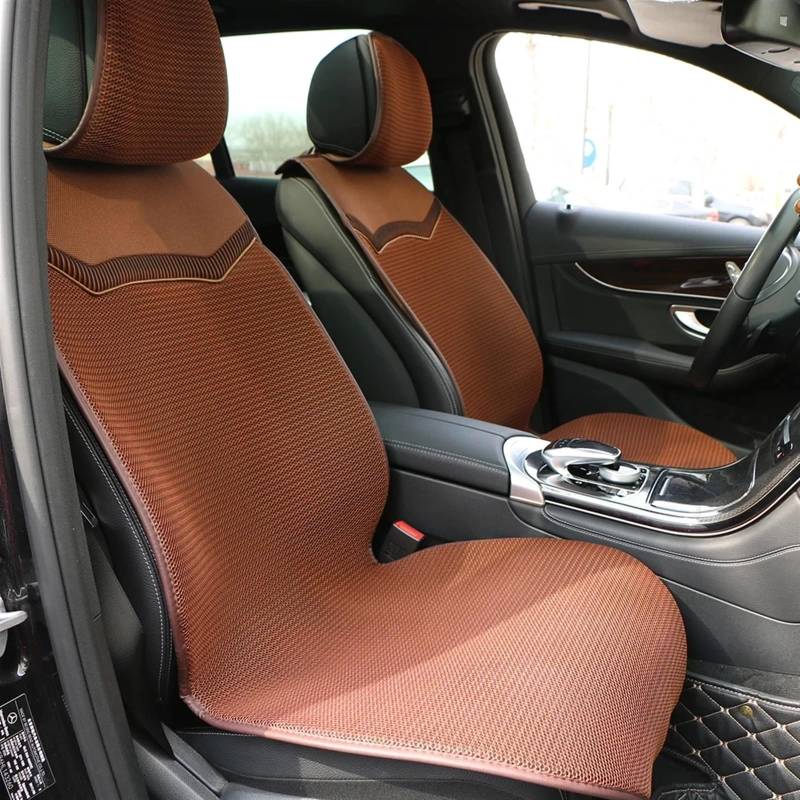 NNBINK Universal Auto Sitz Abdeckung Pad Für Autos Atmungsaktive Auto Vordersitze Kissen Schützen Automobil Innen Auto Sitzbezüge Zubehör Autositz Sitzauflagen(Brown) von NNBINK