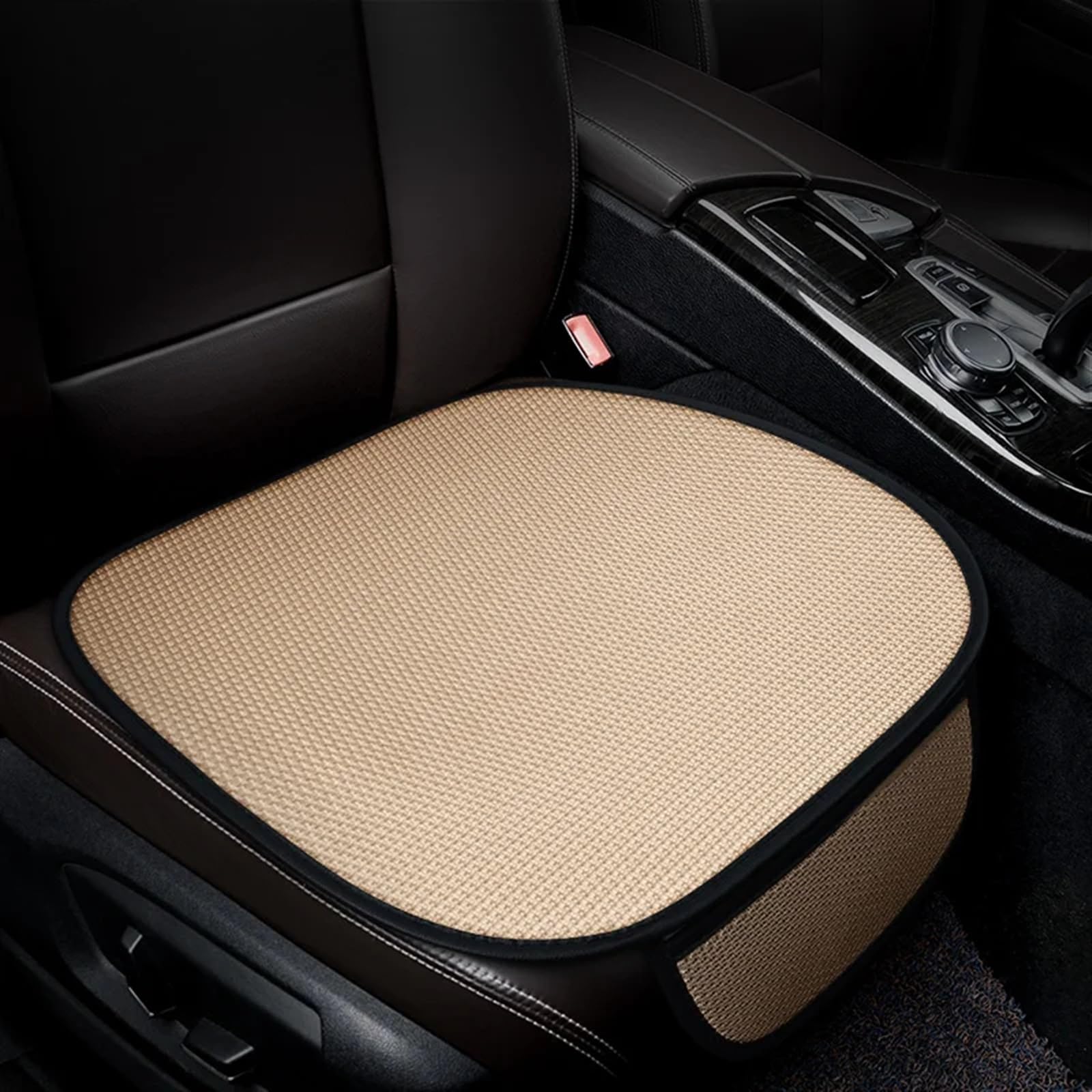 NNBINK Universal Auto Sitz Pad Atmungsaktive Und Erfrischende Auto Sitzbezüge Automobil Innen Auto Sitz Schutz Pads Auto Zubehör Autositz Sitzauflagen(Beige,1pc Front seat pad) von NNBINK