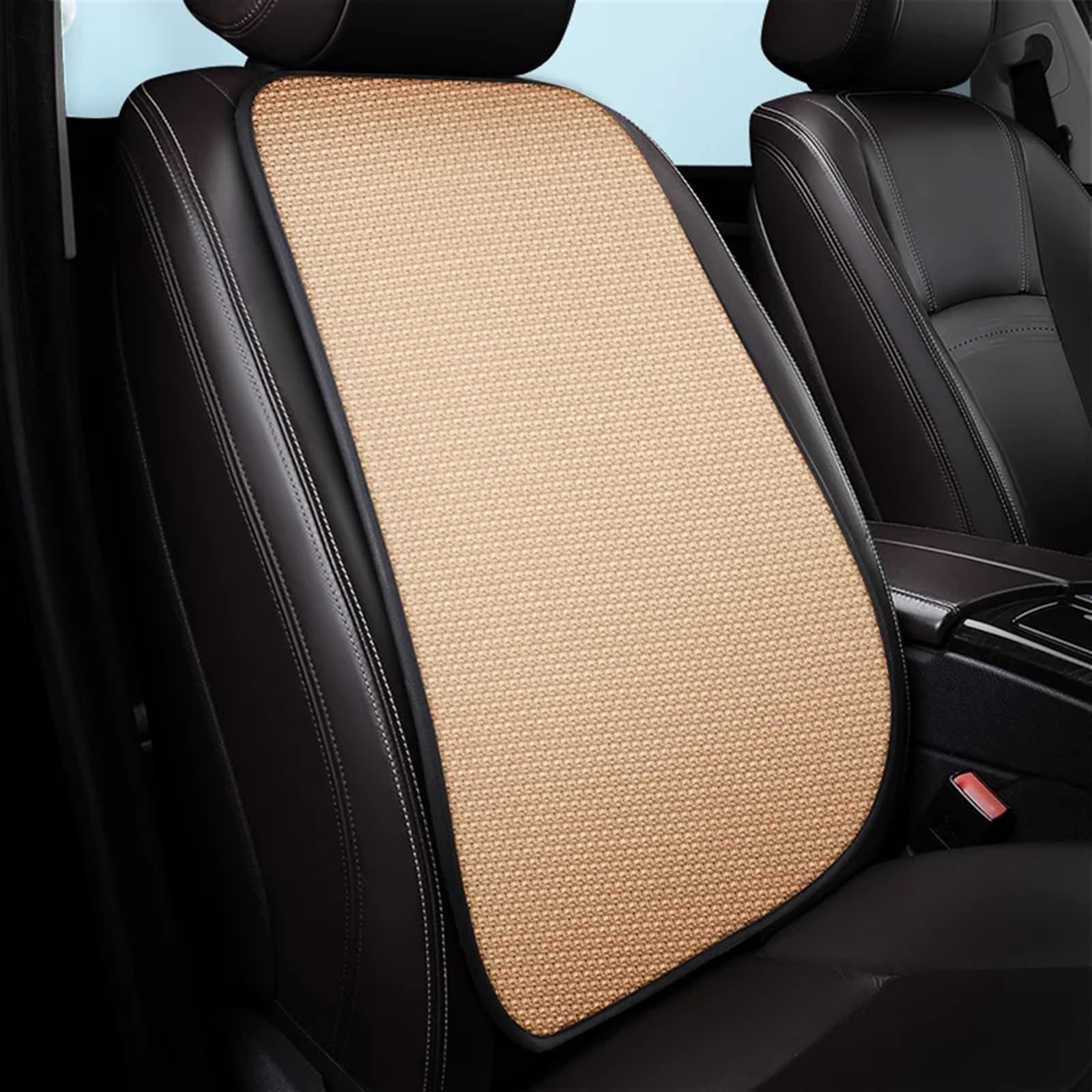 NNBINK Universal Auto Sitz Pad Atmungsaktive Und Erfrischende Auto Sitzbezüge Automobil Innen Auto Sitz Schutz Pads Auto Zubehör Autositz Sitzauflagen(Beige,1pc backrest) von NNBINK