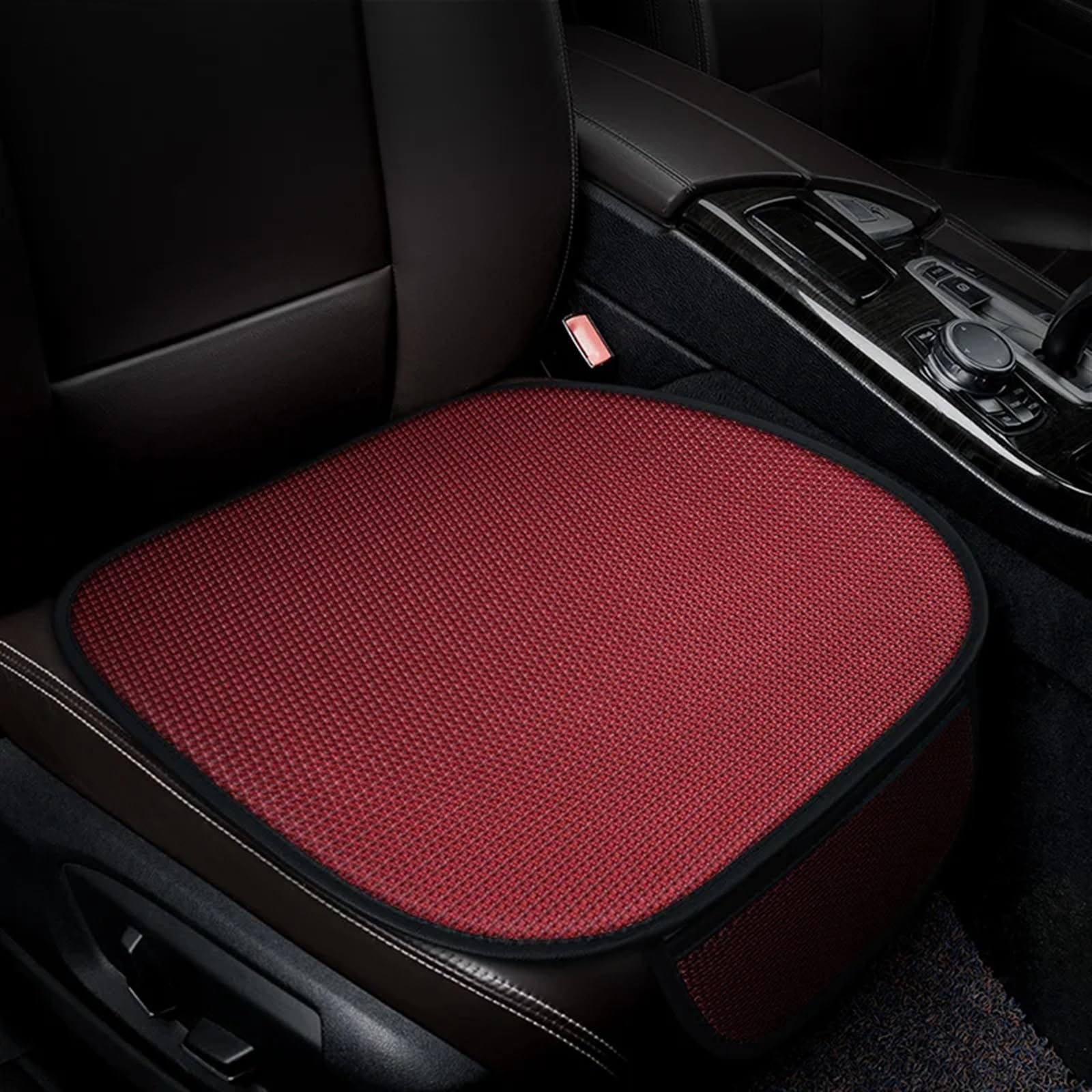NNBINK Universal Auto Sitz Pad Atmungsaktive Und Erfrischende Auto Sitzbezüge Automobil Innen Auto Sitz Schutz Pads Auto Zubehör Autositz Sitzauflagen(Red,1pc Front seat pad) von NNBINK