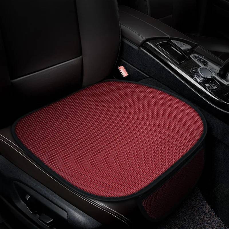 NNBINK Universal Auto Sitz Pad Atmungsaktive Und Erfrischende Auto Sitzbezüge Automobil Innen Auto Sitz Schutz Pads Auto Zubehör Autositz Sitzauflagen(Red,1pc Front seat pad) von NNBINK