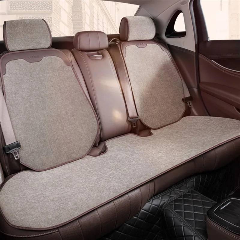 NNBINK Universal Auto Sitzbezüge Auto Kissen Schutz Vorne/Hinten Auto Pads Atmungsaktive Sitz Pad Auto Abdeckungen Automobil Innen Zubehör Autositz Sitzauflagen(Beige,C) von NNBINK