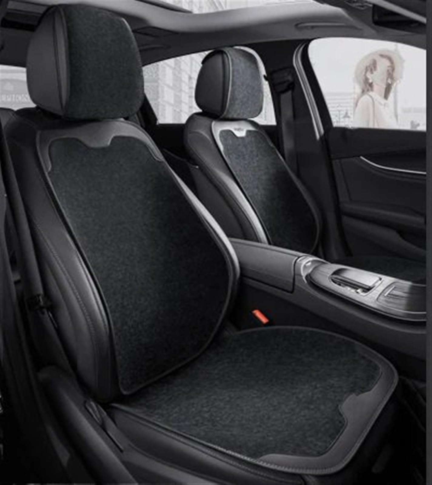 NNBINK Universal Auto Sitzbezüge Auto Kissen Schutz Vorne/Hinten Auto Pads Atmungsaktive Sitz Pad Auto Abdeckungen Automobil Innen Zubehör Autositz Sitzauflagen(Black,D) von NNBINK