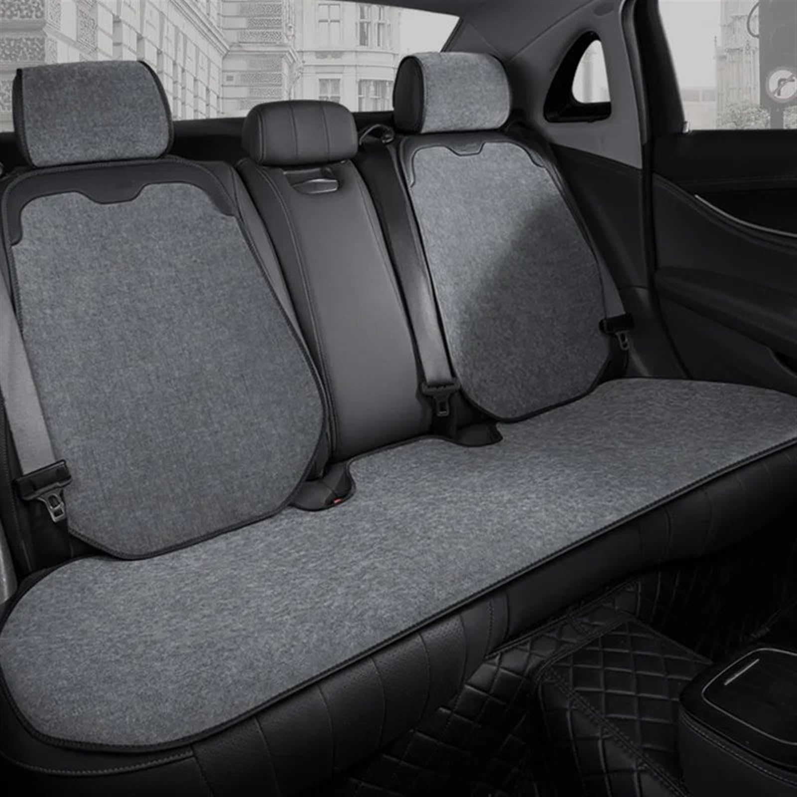 NNBINK Universal Auto Sitzbezüge Auto Kissen Schutz Vorne/Hinten Auto Pads Atmungsaktive Sitz Pad Auto Abdeckungen Automobil Innen Zubehör Autositz Sitzauflagen(Gray,C) von NNBINK