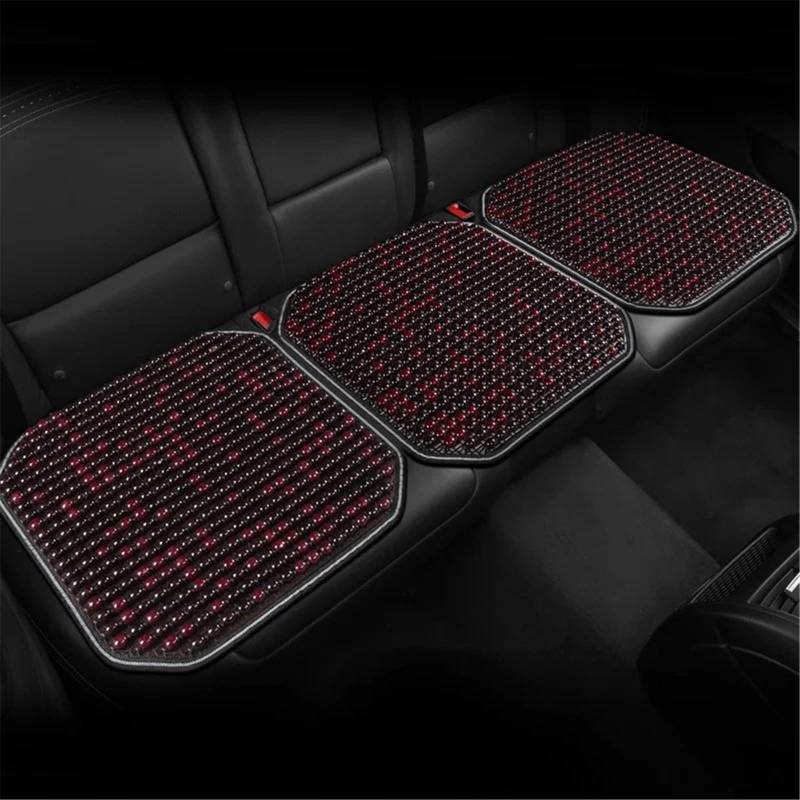NNBINK Universal Auto Sitzbezug Auto Sitzkissen Atmungsaktive Sitz Matte Automobil Innen Auto Sitz Schutz Pads Auto Kissen Schutz Matte Autositz Sitzauflagen(Red,Rear) von NNBINK