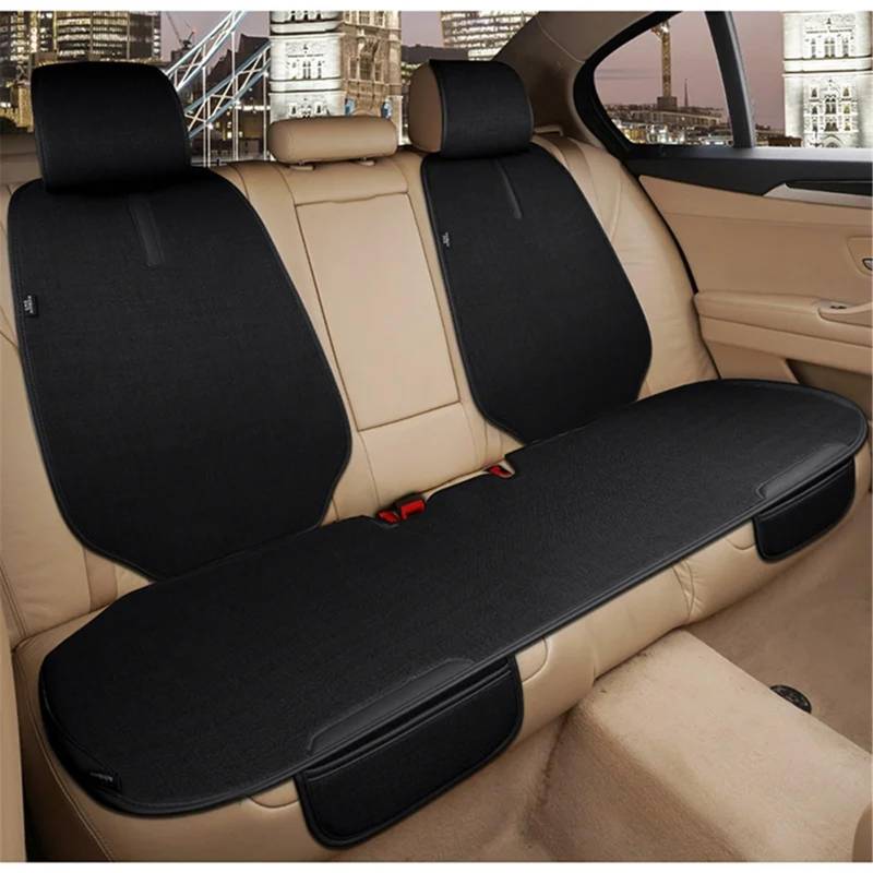 NNBINK Universal Auto Sitzbezug Kissen Automotive Seat Protector Kissen Auto Sitz Pad Auto Vorne Hinten Sitz Abdeckung Automobil Innen Autositz Sitzauflagen(Black,Rear) von NNBINK