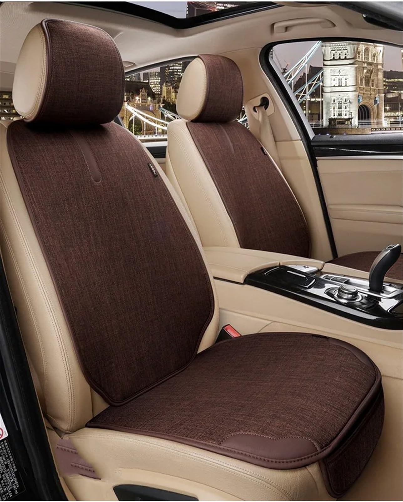 NNBINK Universal Auto Sitzbezug Kissen Automotive Seat Protector Kissen Auto Sitz Pad Auto Vorne Hinten Sitz Abdeckung Automobil Innen Autositz Sitzauflagen(Brown,1pc Front) von NNBINK