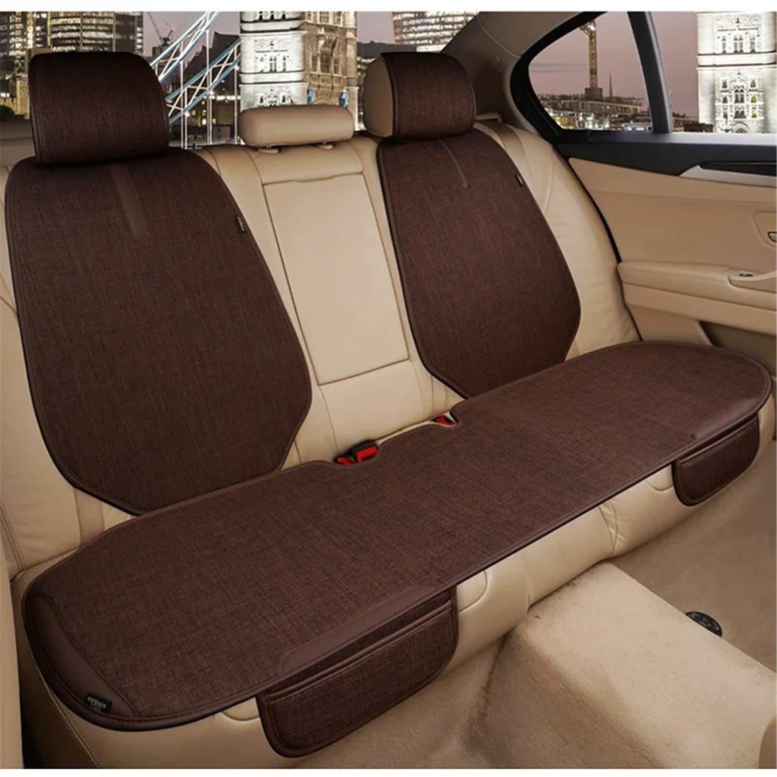 NNBINK Universal Auto Sitzbezug Kissen Automotive Seat Protector Kissen Auto Sitz Pad Auto Vorne Hinten Sitz Abdeckung Automobil Innen Autositz Sitzauflagen(Brown,Rear) von NNBINK