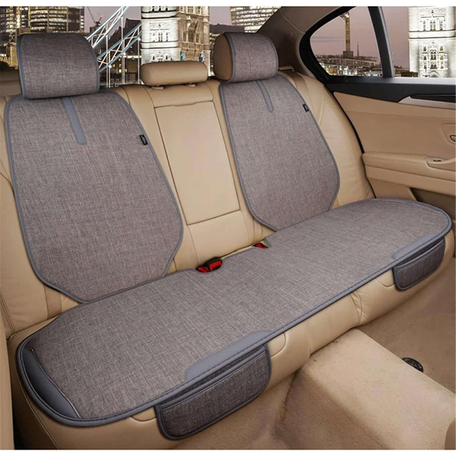 NNBINK Universal Auto Sitzbezug Kissen Automotive Seat Protector Kissen Auto Sitz Pad Auto Vorne Hinten Sitz Abdeckung Automobil Innen Autositz Sitzauflagen(Gray,Rear) von NNBINK