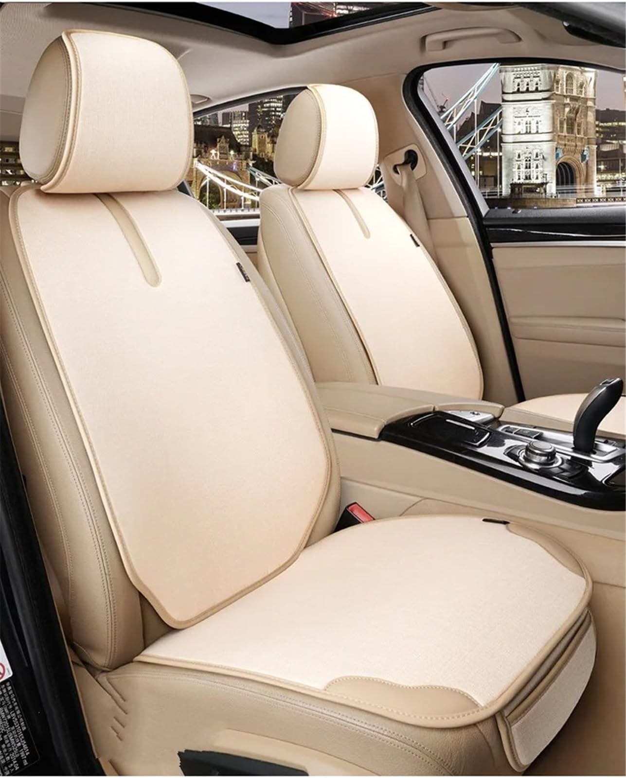 NNBINK Universal Auto Sitzbezug Kissen Automotive Seat Protector Kissen Auto Sitz Pad Auto Vorne Hinten Sitz Abdeckung Automobil Innen Autositz Sitzauflagen(White,1pc Front) von NNBINK