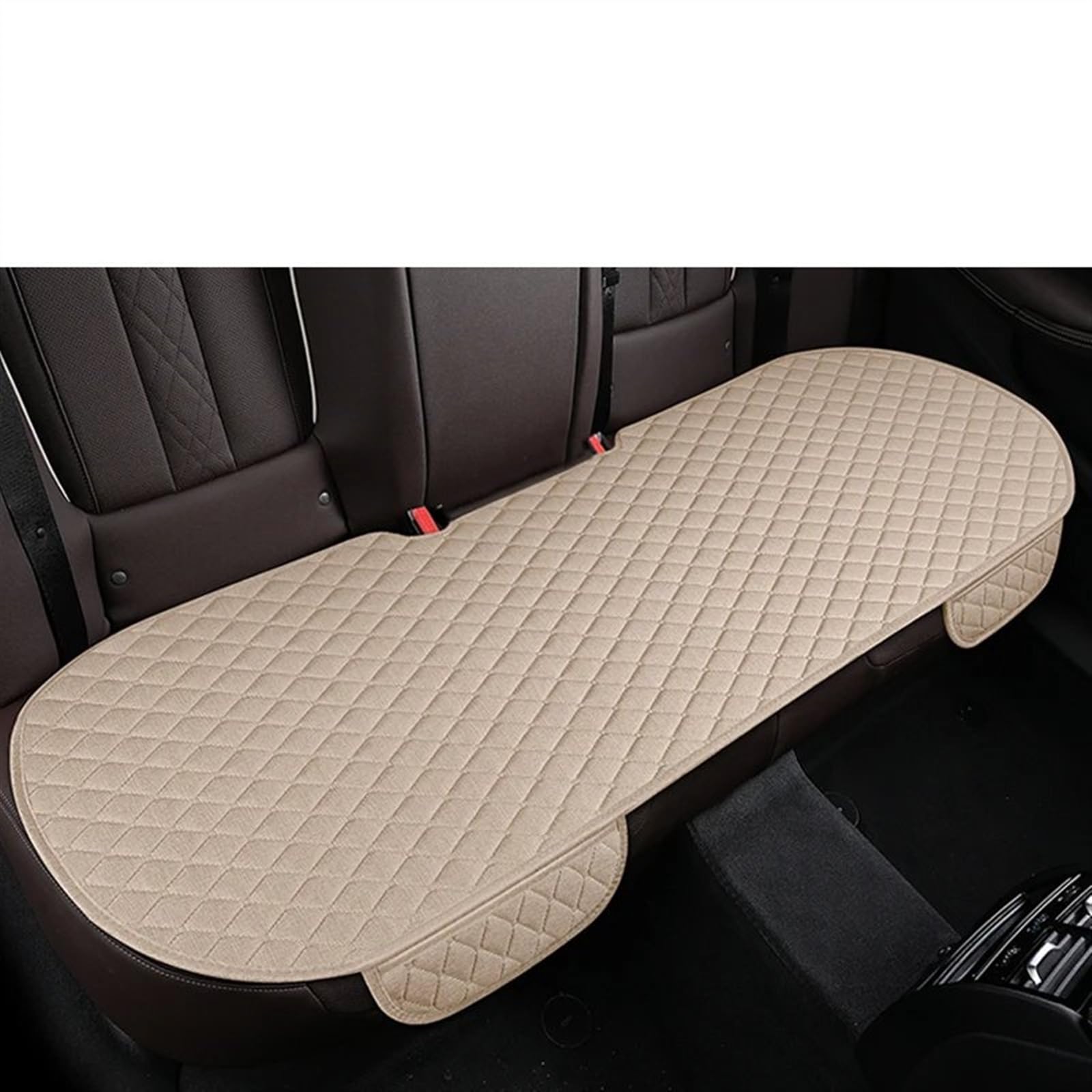 NNBINK Universal Auto Sitzbezug Protector Leinen Vorne Hinten Zurück Kissen Schützen Pad Matte Rückenlehne Für Auto Innen LKW SUV Van Automobil Innen Autositz Sitzauflagen(Beige,1pc Rear pad) von NNBINK