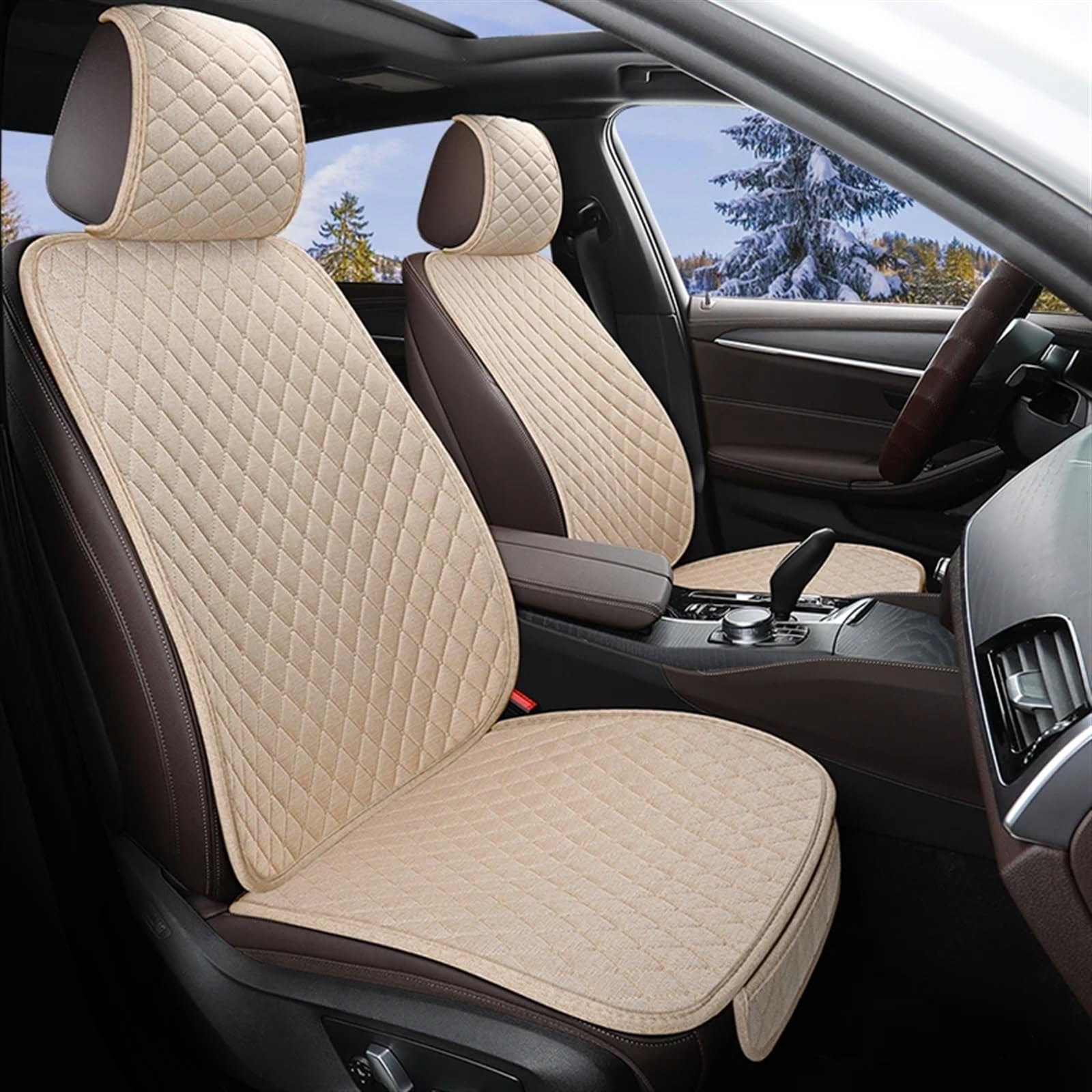 NNBINK Universal Auto Sitzbezug Protector Leinen Vorne Hinten Zurück Kissen Schützen Pad Matte Rückenlehne Für Auto Innen LKW SUV Van Automobil Innen Autositz Sitzauflagen(Beige,Single Front seat) NNBINK Universal Auto Sitzbezug Protector Leinen Vorne Hinten Zurück Kissen Schützen Pad Matte Rückenlehne Für Auto Innen LKW SUV Van Automobil Innen Autositz Sitzauflagen(Beige,Single Front seat) von NNBINK