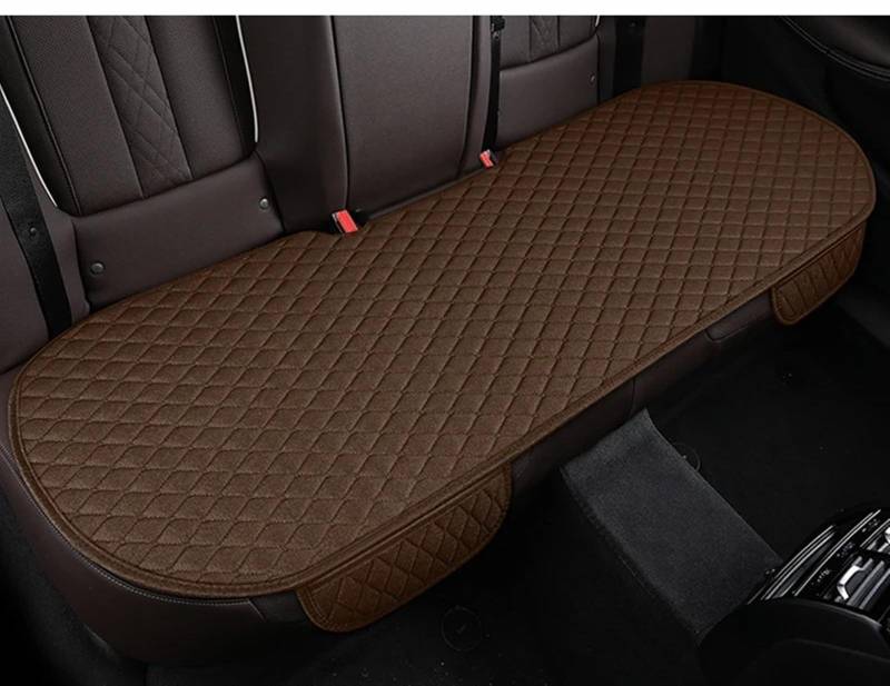 NNBINK Universal Auto Sitzbezug Protector Leinen Vorne Hinten Zurück Kissen Schützen Pad Matte Rückenlehne Für Auto Innen LKW SUV Van Automobil Innen Autositz Sitzauflagen(Brown,1pc Rear pad) von NNBINK