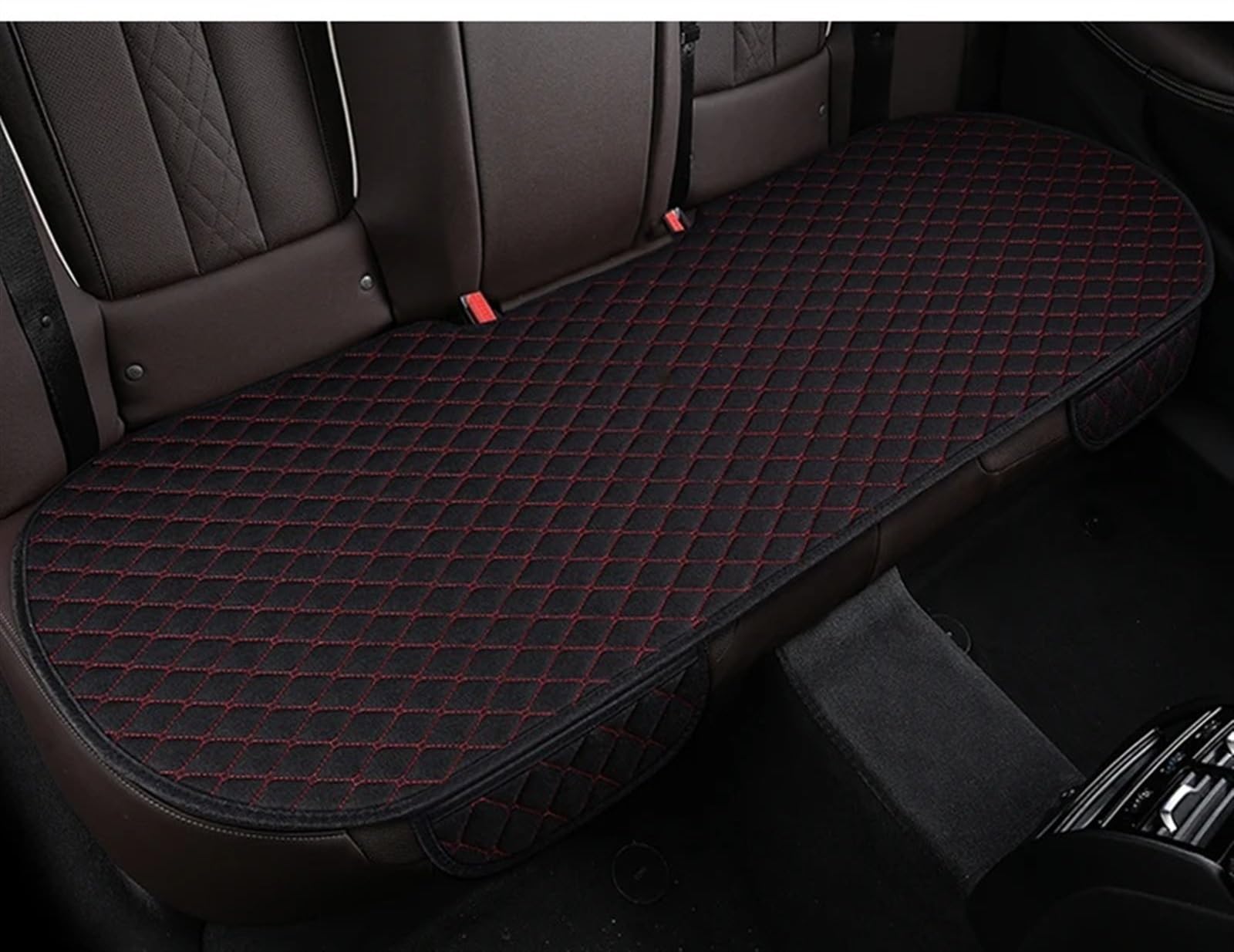 NNBINK Universal Auto Sitzbezug Protector Leinen Vorne Hinten Zurück Kissen Schützen Pad Matte Rückenlehne Für Auto Innen LKW SUV Van Automobil Innen Autositz Sitzauflagen(Red,1pc Rear pad) von NNBINK