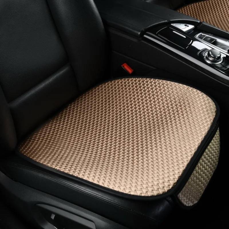 NNBINK Universal Auto Sitzbezug Vorne Hinten Atmungsaktive Kissen Schutz Matte Pad Auto Innen LKW SUV Van Auto Sitz Schutz Pads Autositz Sitzauflagen(Beige,Front) von NNBINK