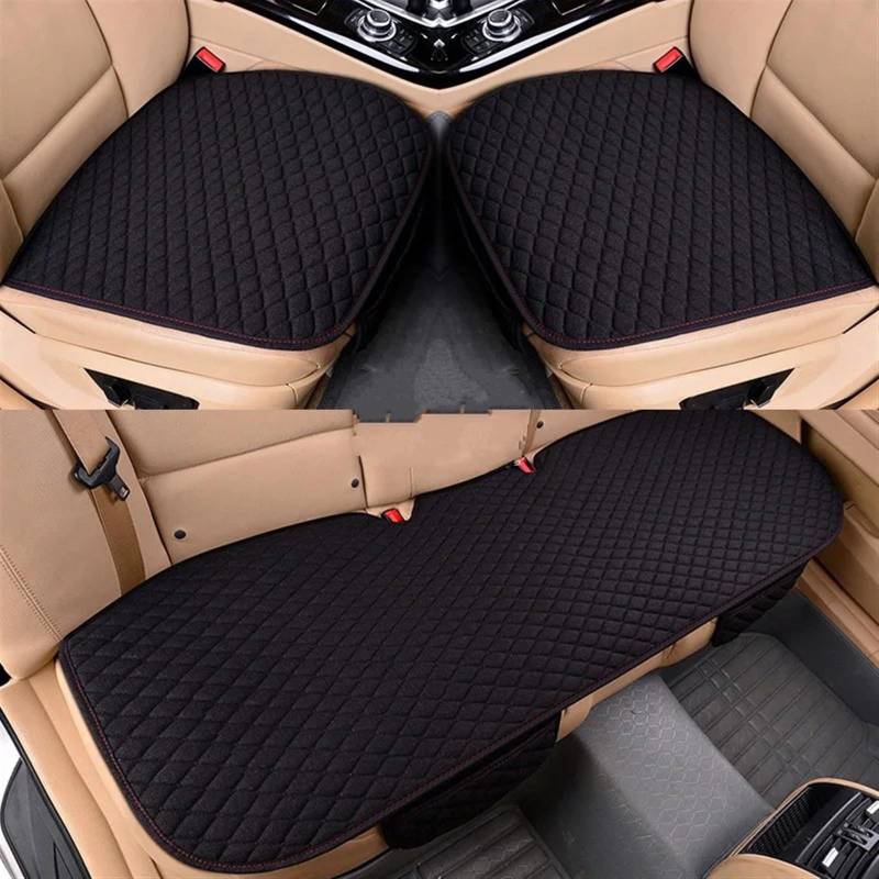 NNBINK Universal Autositzbezug Für Four Seasons Vorne Hinten Kissen Atmungsaktive Schutzmatte Pad Autozubehör Kissen Sitzbezug Autozubehör Autositz Sitzauflagen(Black,Full Set) von NNBINK