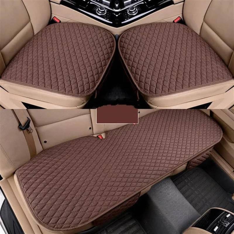 NNBINK Universal Autositzbezug Für Four Seasons Vorne Hinten Kissen Atmungsaktive Schutzmatte Pad Autozubehör Kissen Sitzbezug Autozubehör Autositz Sitzauflagen(Brown,Full Set) von NNBINK