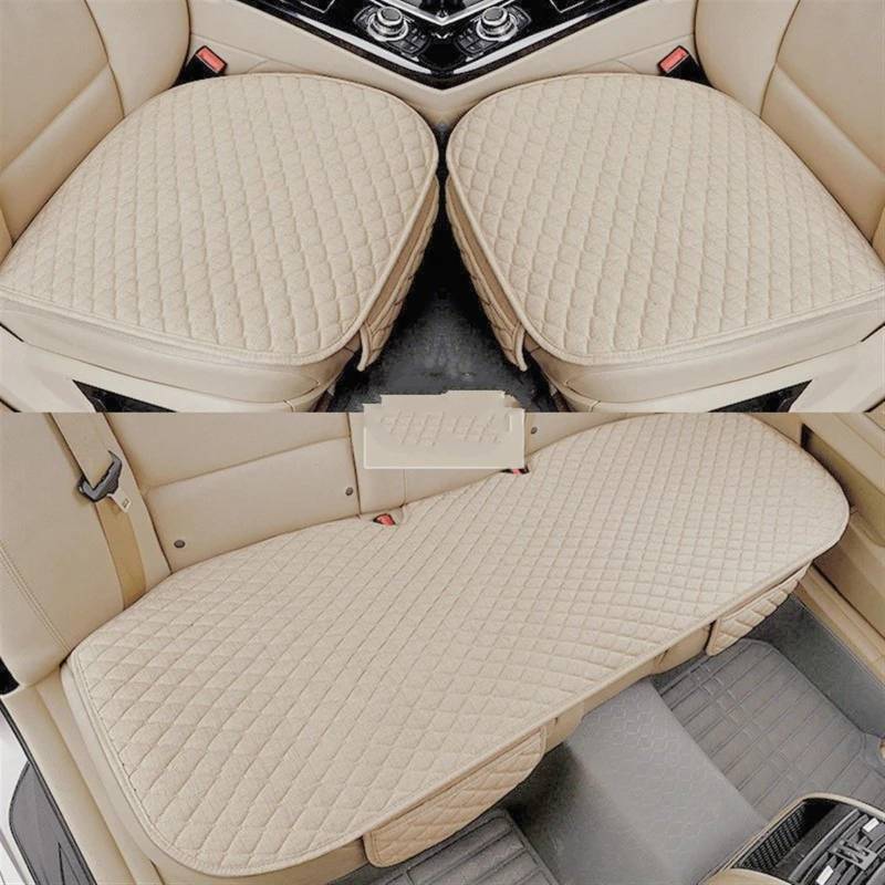 NNBINK Universal Autositzbezug Für Four Seasons Vorne Hinten Kissen Atmungsaktive Schutzmatte Pad Autozubehör Kissen Sitzbezug Autozubehör Autositz Sitzauflagen(White,Full Set) von NNBINK