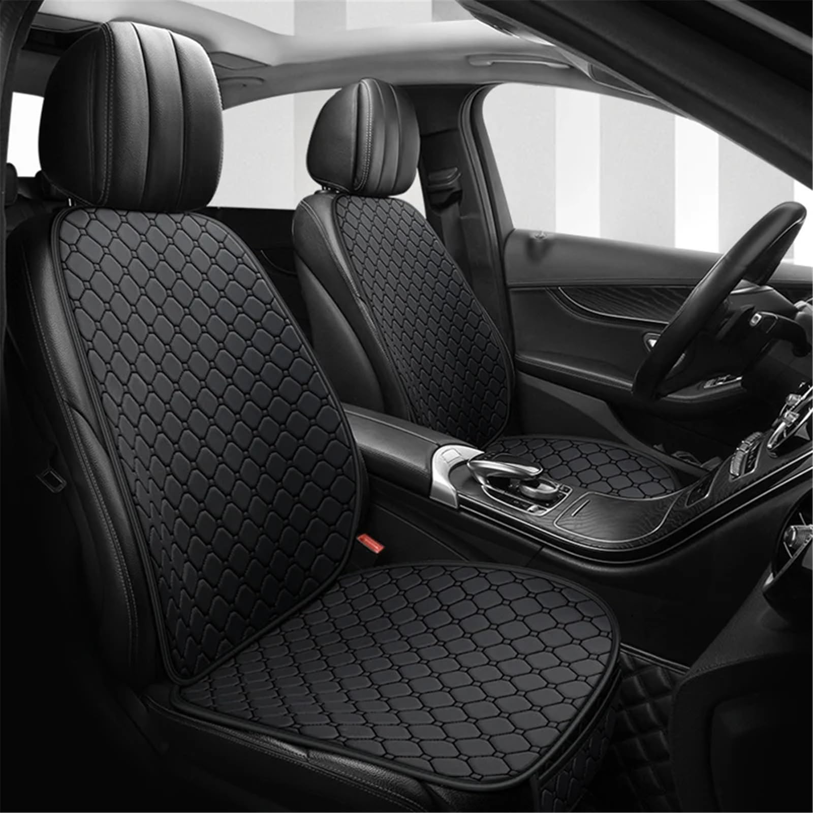 NNBINK Universal-Autositzkissen-Sitzbezug Für Vordersitz, Geeignet Für Alle Jahreszeiten, Auto-Innenraum-Schutzpolster Für Den Autositz Autositz Sitzauflagen(Black) von NNBINK