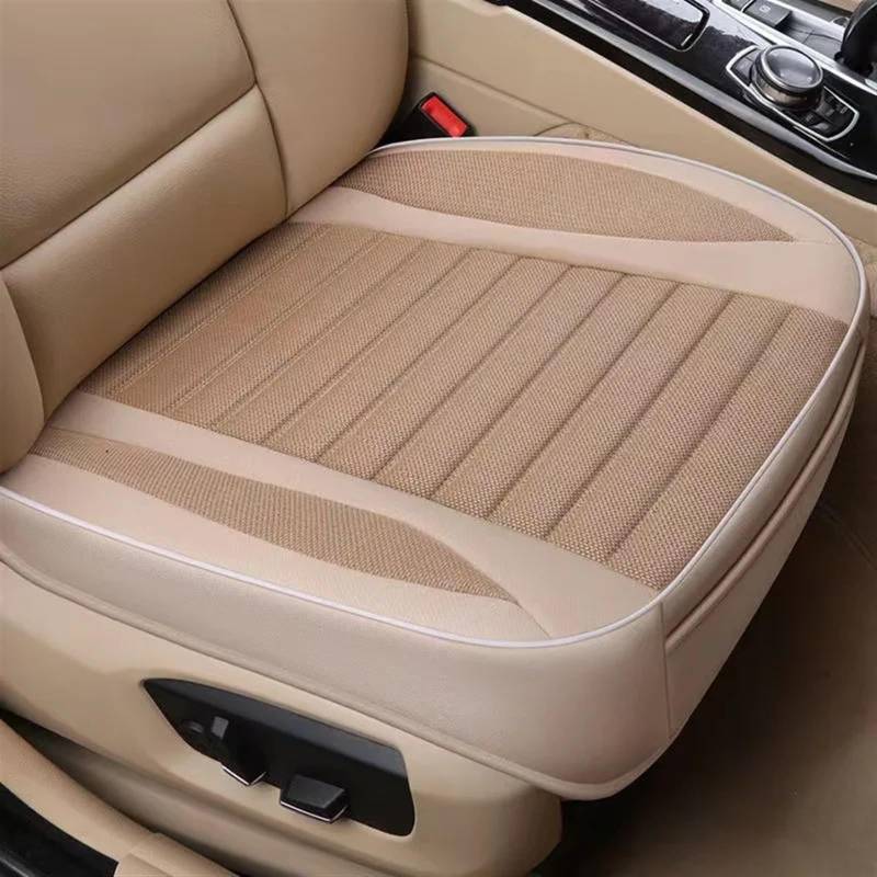NNBINK Universal Four Seasons Autositzbezug Kissen Stuhlschutz Atmungsaktive Polsterschutz Sitzbezüge Für Auto Auto Vorder-/Rücksitzbezug Autositz Sitzauflagen(Beige,Front) von NNBINK