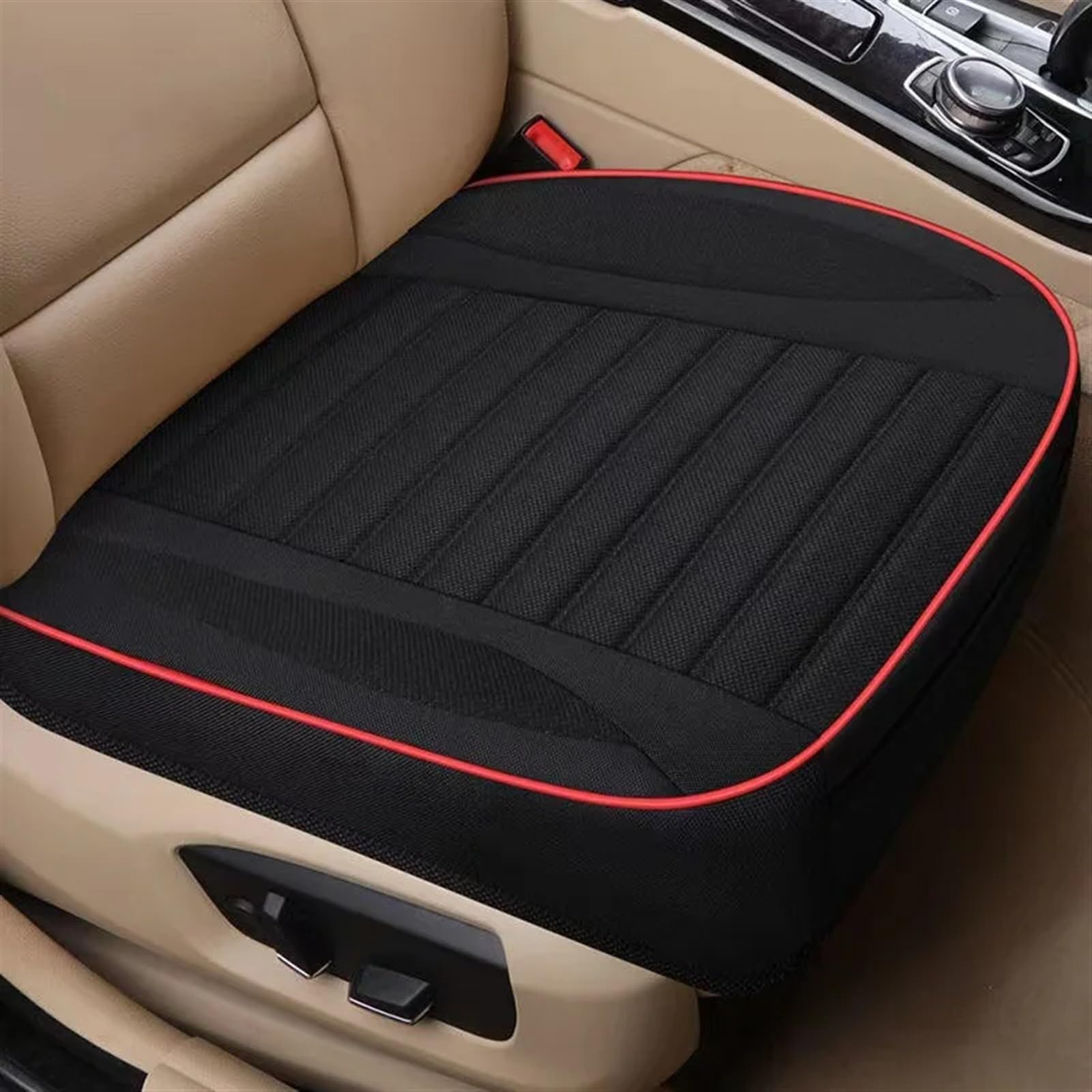 NNBINK Universal Four Seasons Autositzbezug Kissen Stuhlschutz Atmungsaktive Polsterschutz Sitzbezüge Für Auto Auto Vorder-/Rücksitzbezug Autositz Sitzauflagen(Black,Front) von NNBINK