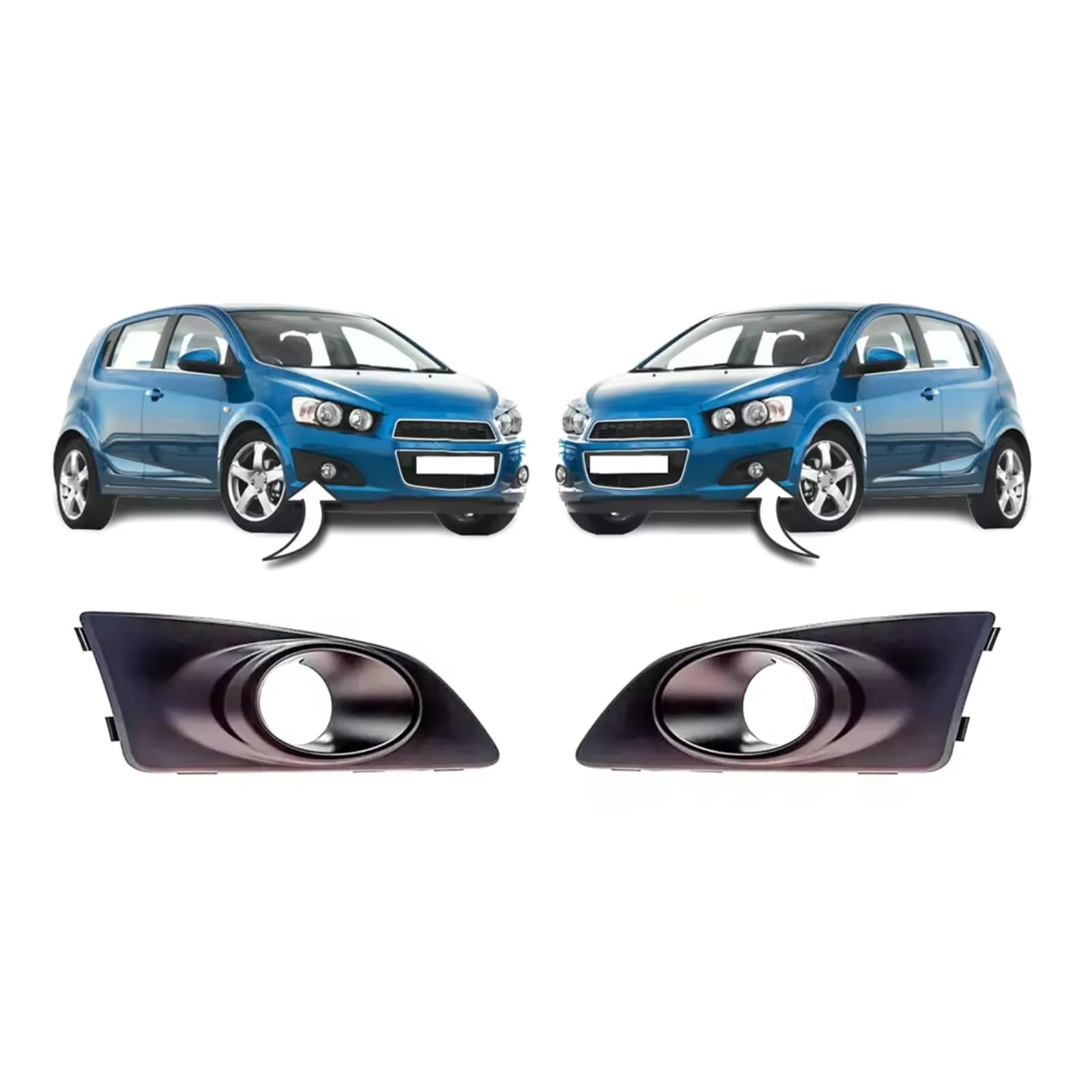 Nebelscheinwerfer Grille Kompatibel Mit Chevrolet Für Aveo Für T300 2011–2014. Vorderes Paar Nebelscheinwerferabdeckung 96694767 Vorderes Paar Nebelscheinwerferabdeckung Autoteil(Left and Right) von NNBINK