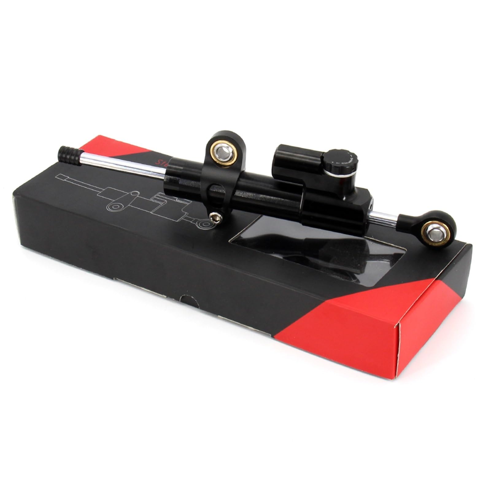 NNJIEUPO Lenkungsdämpfer Stabilisator Kompatibel Mit Yamaha Für YZF-R6 2004 2005 Motorrad Lenkungsstabilisator Dämpfer Montagehalterung Kit Die Moto Lenkungsdämpfer Stoßdämpfer(Black,A) von NNJIEUPO